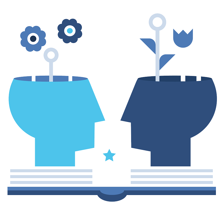 Illustration of open book with flowers and sparkles symbolizing professional growth through Groom Curriculum’s Salon Lead Program